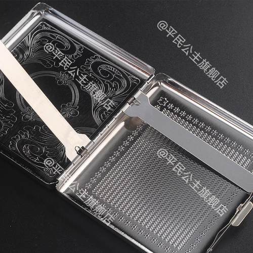 个性不锈钢铝制随身烟灰盒24支翻盖男士铝制高档创意铁夹24支 - 图1