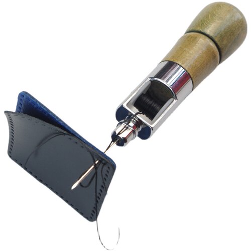 皮革手缝器帆布厚料手缝机手工DIY皮具缝线工具便携牛皮缝纫锥针 - 图3