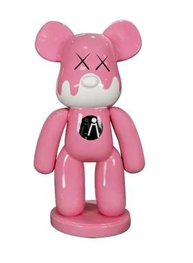 网红黑白条纹暴力熊大摆件卡通公仔玻璃钢雕塑客厅商场落地美发店