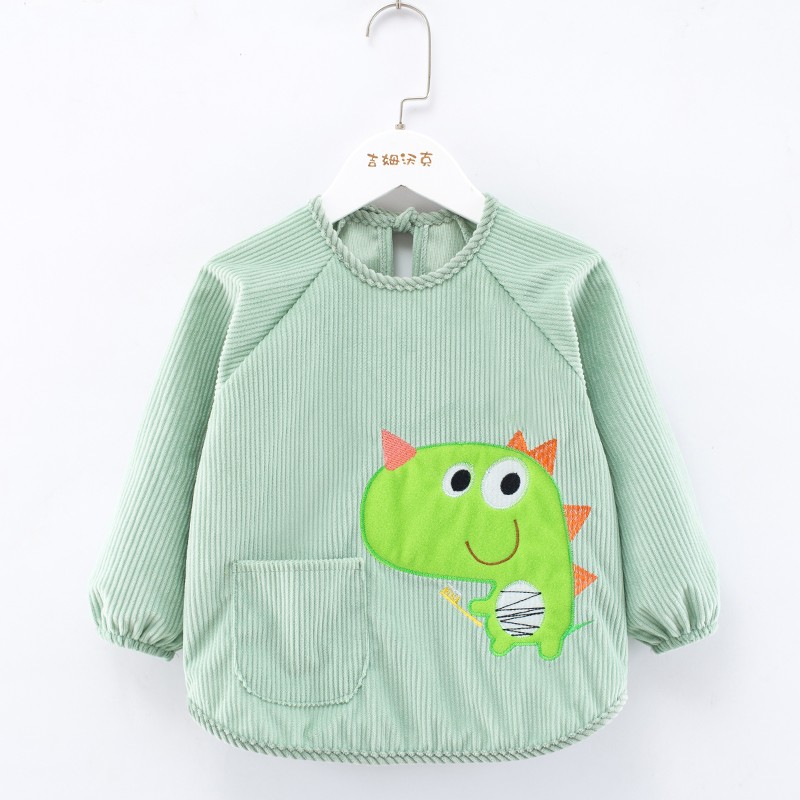 Coverall children's waterproof long-sleeved protective clothing baby eating boy's apron autumn and winter female baby bib girl's reverse dressing