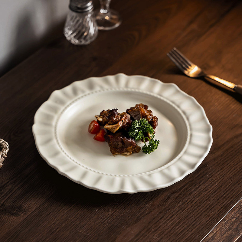 盘子复古纯色陶瓷碟子甜品盘家用水果盘法式餐盘牛排餐具碗碟菜盘,淘宝优惠券,粉丝福利购,淘宝优惠卷