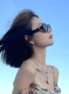 复古豹纹墨镜女款高级感方圆脸拍照中小框太阳眼镜2023新款显脸小