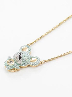 金钱鼠镶嵌水钻吊坠项链网红同款