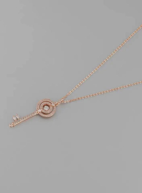 灵动风钥匙奥地利水钻吊坠项链