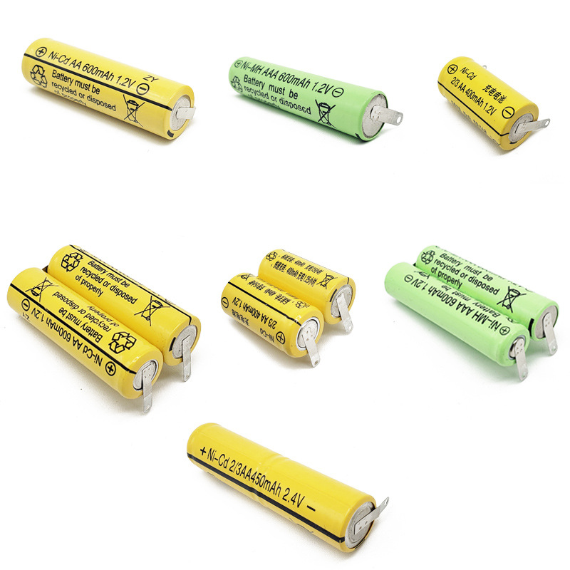 镍氢7号可充电电池AAA600mAh1.2V理发器剃须刮胡刀电池带焊片带片-图2