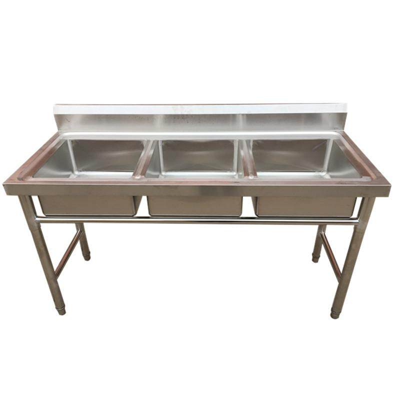 商用不锈钢水槽学校小三联槽洗菜盆水池白钢水槽洗碗槽三连池小号,淘宝优惠券,粉丝福利购,淘宝优惠卷