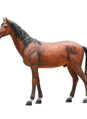 玻璃钢大型仿真白骏马雕塑可骑户外动物模型园林景观装饰摆件落地