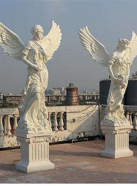 爱神翅膀情侣雕像四季光明天使雕塑大型玻璃钢人物艺术品装饰摆件