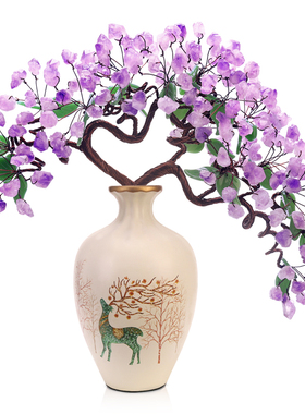 天然玉石紫水晶客厅装饰品摆件