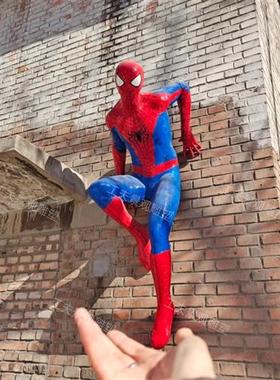 漫威仿真蜘蛛侠大型壁挂墙装饰电影院商场展厅玻璃钢雕塑落地摆件