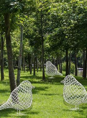 不锈钢镂空小鸟雕塑小区公园商场大门幼儿园铁艺喜鹊动物摆件装饰