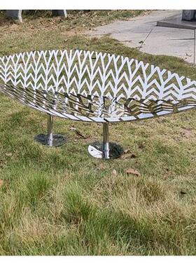 不锈钢树叶雕塑创意仿真金属镂空叶子户外酒店园林庭院水景装饰品