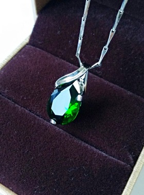 复古祖母绿锁骨链4001