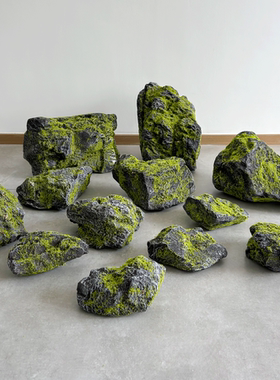 仿真PU青苔石头拍摄道具