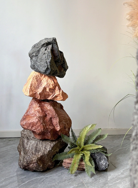 仿真PU黄山石商场美陈摆件墙贴