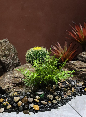 仿真PU棕色岩石植物造景