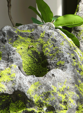 仿真青苔石头玻璃钢假山橱窗户外