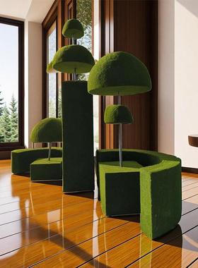 仿真苔藓球泡沫橱窗造景创意