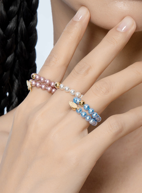 甜美精致素圈情侣尾戒食指戒