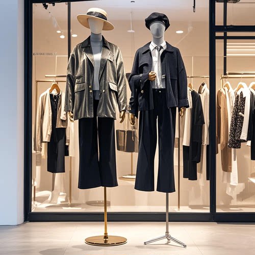 服装店模特道具女半全身女装橱窗人台衣服架子婚纱人偶模特展示架 - 图3