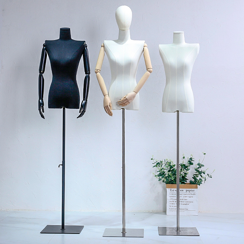 韩版服装店模特道具女装半身橱窗小胸直角肩平肩人偶模特展示架-图3