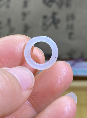 和田玉籽料卡10跑环白青花随型玉环古风藏式多宝文玩珠串跑圈挂饰