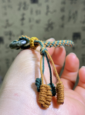 和田玉手编绳手链青玉籽料随型扣子老光工艺复古风藏式手串配饰