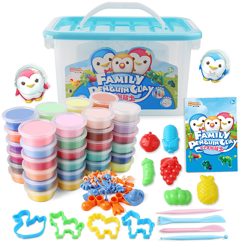 亲子企鹅超轻24色套装太空泥粘土 familypenguin粘土/超轻粘土
