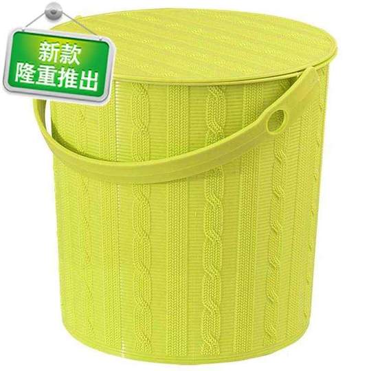Bath basket bucket plastic bucket portable bucket with cover thickened portable 77 bath stool can sit on and store the bath bucket