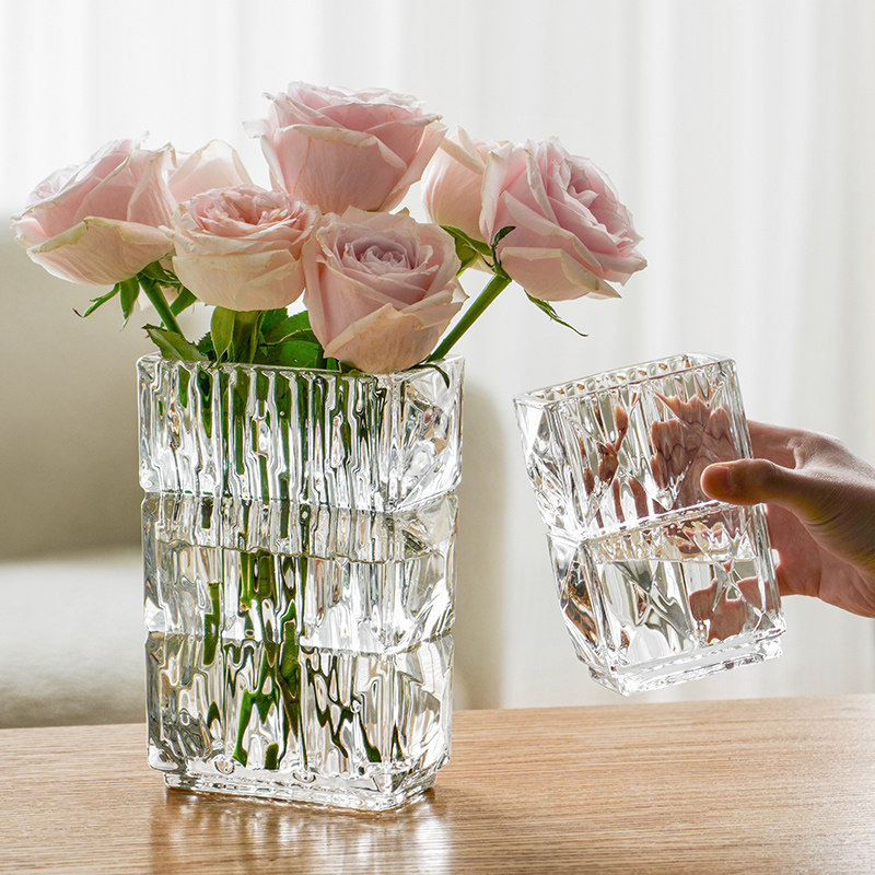 花瓶摆件客厅插花玻璃透明ins风网红轻奢高级感水养玫瑰百合鲜花,淘宝优惠券,粉丝福利购,淘宝优惠卷