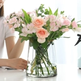 Вытягивание золотого края Light Роскошь, прозрачная стеклянная цветочная бутылка орнамент