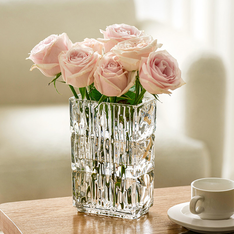 花瓶摆件客厅插花玻璃透明ins风网红轻奢高级感水养玫瑰百合鲜花,淘宝优惠券,粉丝福利购,淘宝优惠卷