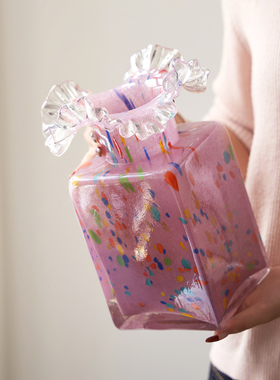 法式中古琉璃花瓶客厅摆件