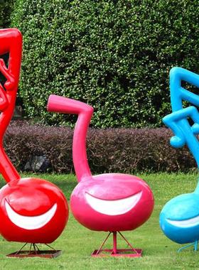 大型绿植音符雕塑户外玻璃钢音乐元素摆件艺术学校广场音乐厅美陈