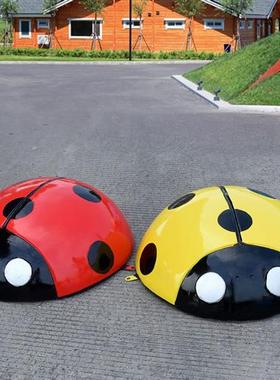 户外草坪仿真甲虫雕塑摆件公园玻璃钢七星瓢虫大摆件甲壳虫装饰品