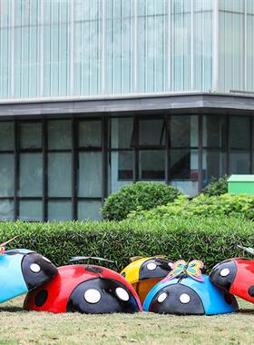 彷真昆虫七星瓢虫玻璃纤维雕塑甲虫大摆件户外园林景观庭院草坪装