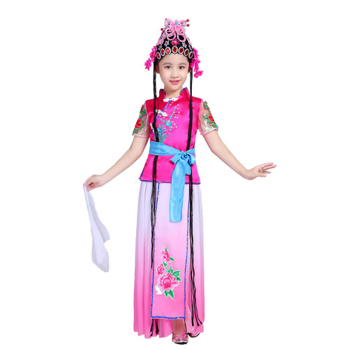 儿童戏服京剧舞蹈演出服卿儿朵朵小花旦俏花旦戏剧报花灯表演服 - 图3