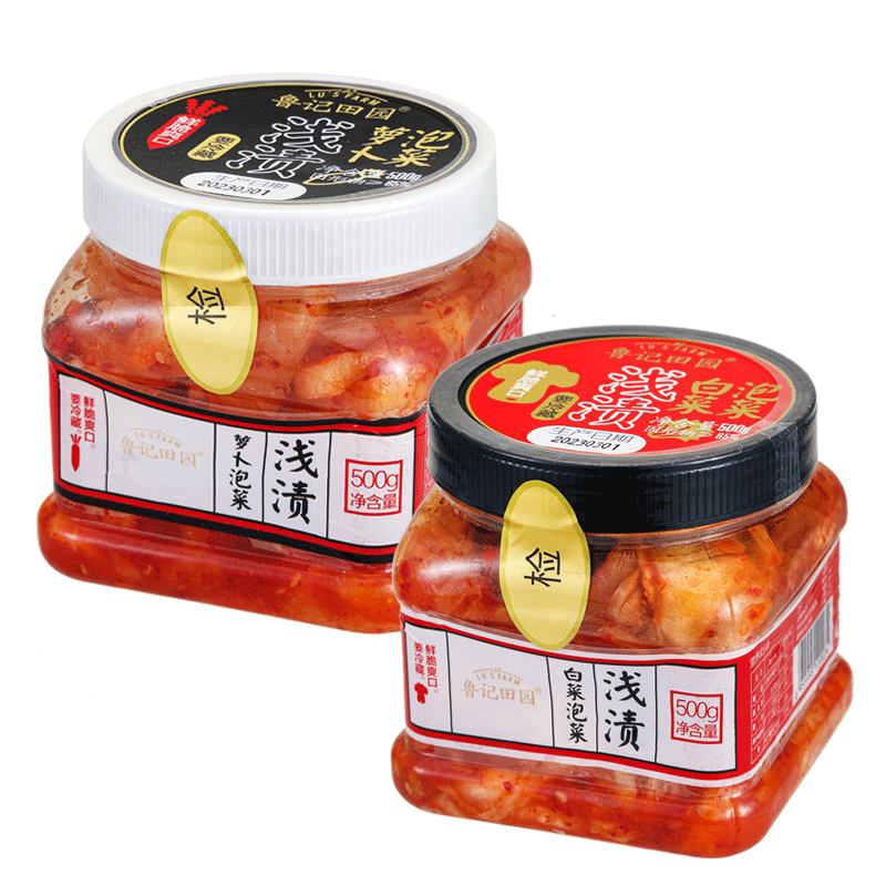 鲁记田园2斤日式浅渍泡菜韩国辣白菜萝卜干开胃下饭菜酱菜500g*2 - 图3