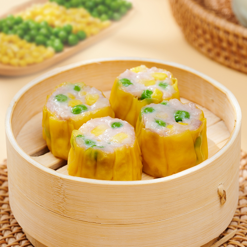 【量折】包道双蔬干蒸青豆玉米烧卖广式烧麦速冻面点225g