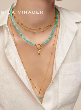 MonicaVinader新月宝石串珠项链