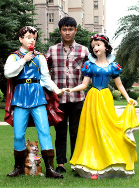 白雪公主小矮人卡通户外园林景观