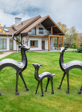 抽象户外小区草坪几何鹿园林景观