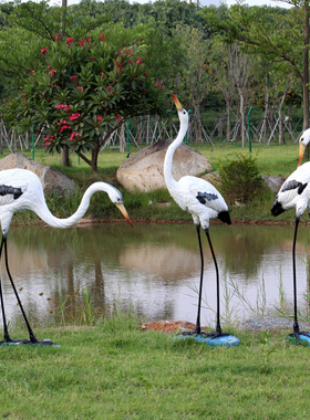 仿真玻璃钢动物小区公园庭院白鹭