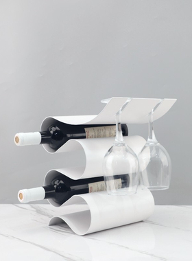 现代简约高档感 S形红酒架酒杯收纳架装饰摆件酒柜餐厅家居装饰品