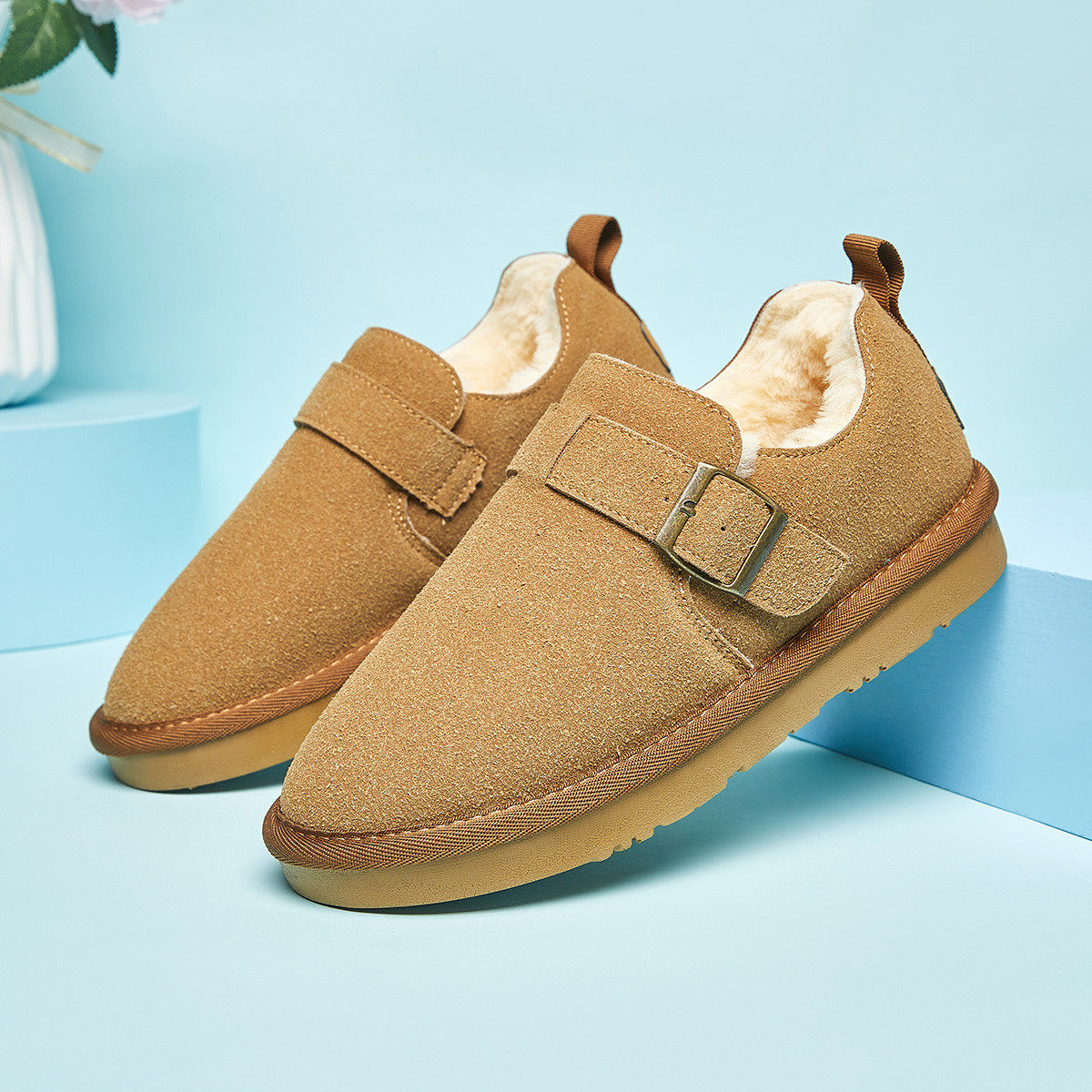 【保暖雪地靴】秋冬款加绒毛绒勃肯鞋舒适低跟毛毛棉鞋女靴女单鞋,淘宝优惠券,粉丝福利购,淘宝优惠卷