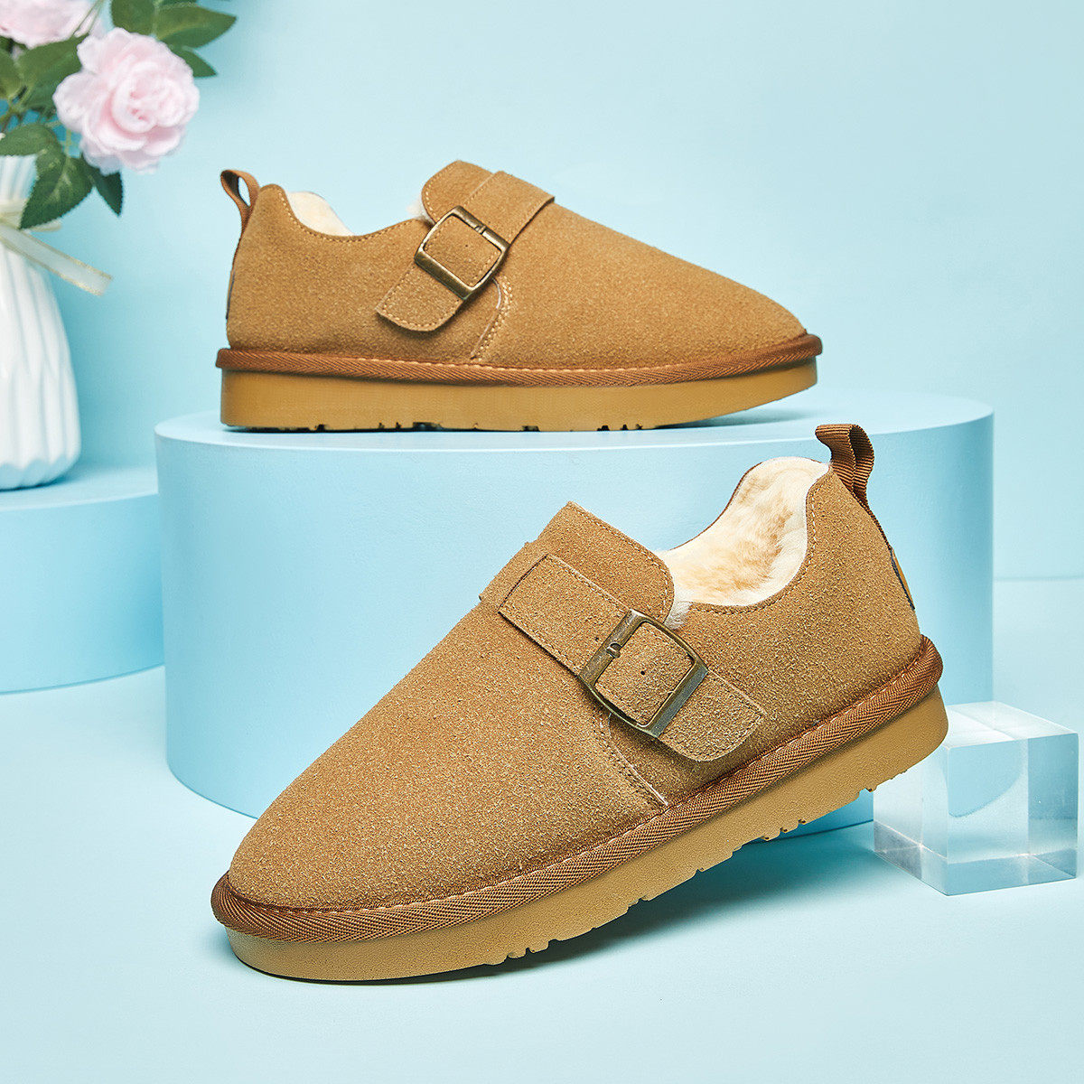 【保暖雪地靴】秋冬款加绒毛绒勃肯鞋舒适低跟毛毛棉鞋女靴女单鞋,淘宝优惠券,粉丝福利购,淘宝优惠卷