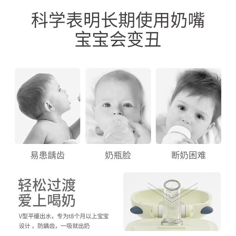 大宝宝吸管奶瓶儿童喝奶喝水 ppsu防 taoqibaby奶瓶