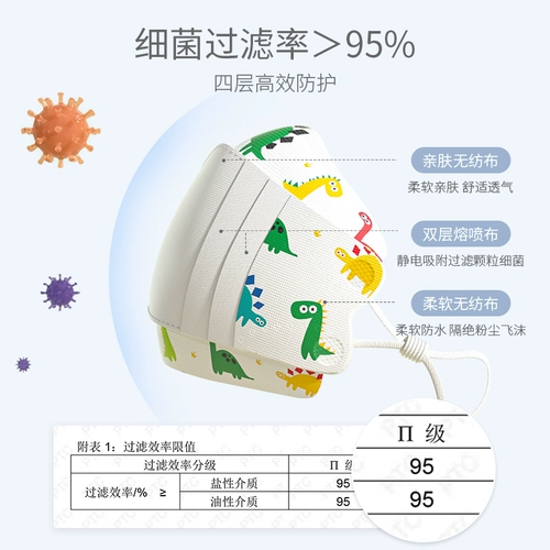 Трехмерная детская медицинская маска, наушники для раннего возраста, 3D, 6 мес., 3 лет