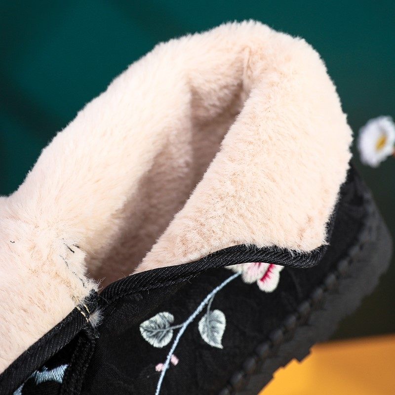 老北京布鞋女棉靴秋冬加绒保暖防滑民族风绣花鞋中老年厚底短靴,淘宝优惠券,粉丝福利购,淘宝优惠卷