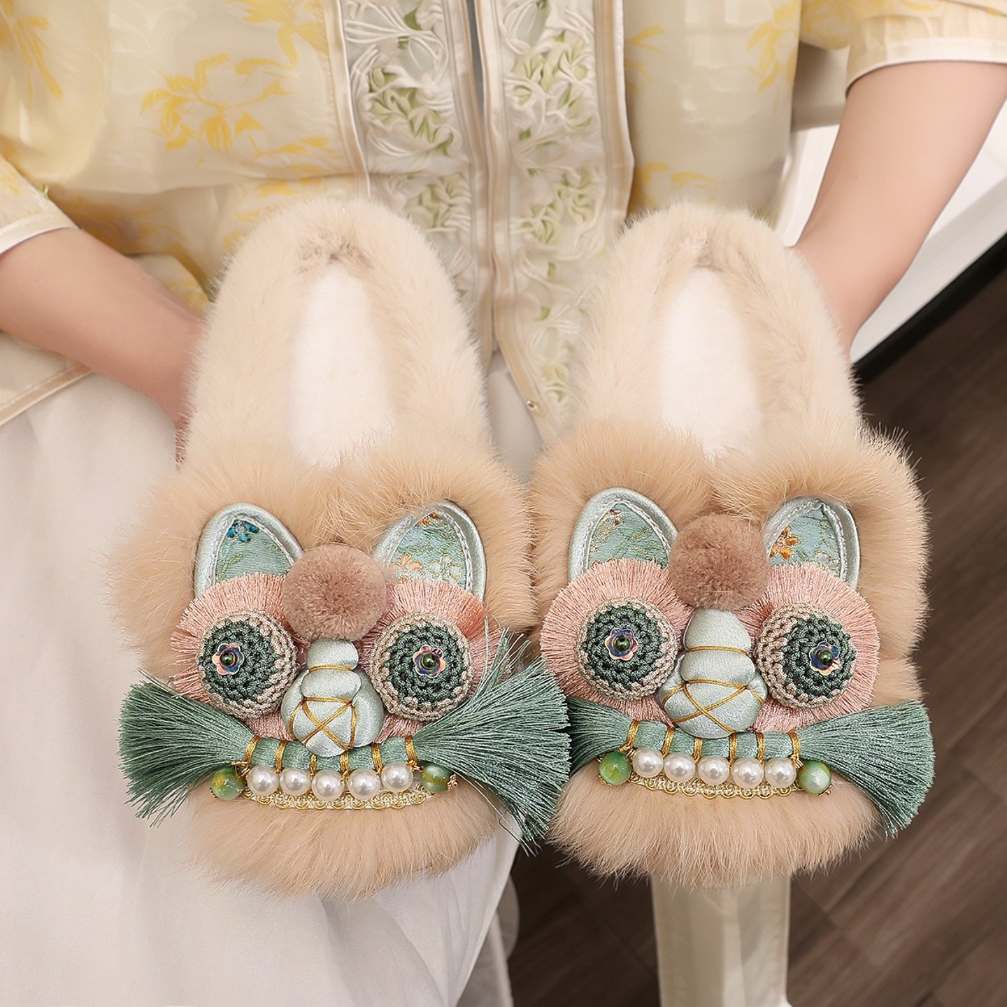 冬季款包头拖鞋女原创非遗布鞋女平底舒适传统虎头鞋民族风国潮鞋,淘宝优惠券,粉丝福利购,淘宝优惠卷